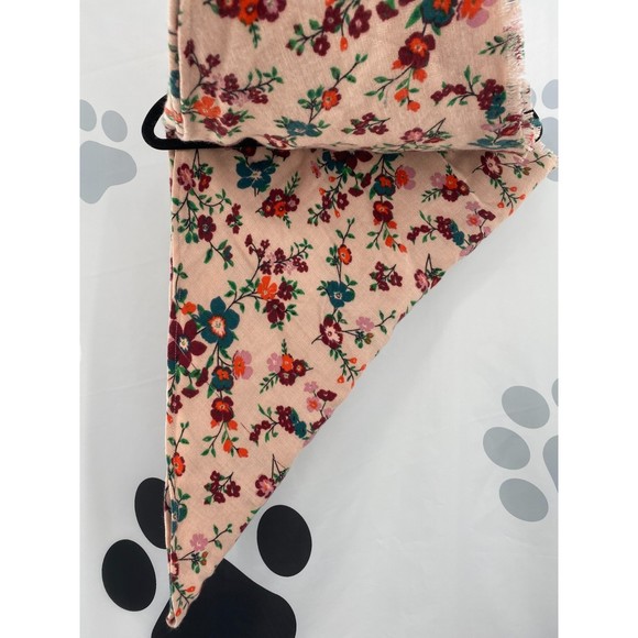 Inc NWT International Concepts Floral Print Triangle Scarf Fringe Blush OS New - Picture 5 of 9
